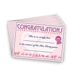 HEN DO WINNERS CERTIFICATES - Hen Do Night Game or Quiz Prize - 10 Pack