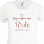 Personalised Hen T-Shirt Bride Tribe Rose Gold Ladies Top Slogan Womens Clothing Bridal Shower