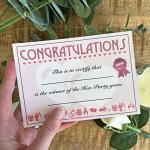 HEN DO WINNERS CERTIFICATES - Hen Do Night Game or Quiz Prize - 10 Pack