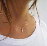 Annika Bella Star Necklace, Tiny Cubic Zirconia North-Star Pendant, 925 Sterling Silver Chain, Celestial Necklaces, Womens Jewelry, Gift for Her (Silver)