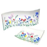 Handmade fused glass wildflower meadow