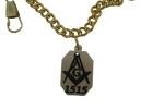MASONIC POCKET WATCH FOB PENDANT SOLID BRASS GOLD PLATED ANY LODGE NUMBER ENGRAVED
