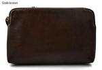 Leather clutch dark brown leather zipped bag big leather clutch zipper pouch leather zipper pouch leather clutch zipper clutch bag handbag
