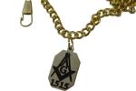 MASONIC POCKET WATCH FOB PENDANT SOLID BRASS GOLD PLATED ANY LODGE NUMBER ENGRAVED