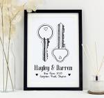 Personalised housewarming print | New home gift (A4-30x21cm, Print & Standard Frame)