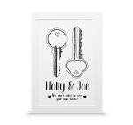 Personalised housewarming print | New home gift (A4-30x21cm, Print & Standard Frame)