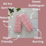 The Smelly Wax Company Snow Angel Wax Melt Snap Bar | Bubblegum & Candyfloss Scent | Handmade Vegan Wax Clamshell | Strong Scented Home Fragrance Bar