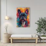 French Bulldog Painted Illustration Canvas Art Print - Vivid, Canine, Wall Decor, Modern Abstract, Collectible, Pet Lover