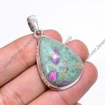 Natural Ruby Fuchsite Gemstone 925 Sterling Silver Handmade Statement Pendant for Women Gift for Her