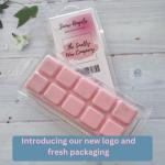 The Smelly Wax Company Snow Angel Wax Melt Snap Bar | Bubblegum & Candyfloss Scent | Handmade Vegan Wax Clamshell | Strong Scented Home Fragrance Bar