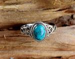 Turquoise Stone Ring 925 Sterling Silver Statement Ring For Women Size UK P Natural Gemstone Ring Handmade Ring Christmas Gifts Ring Jewelry