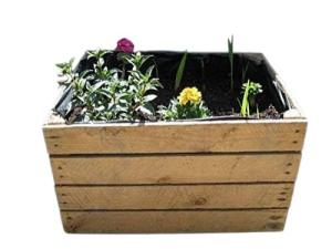 WineBoxesEtc 1 x WINDOW BOX PLANTER Vintage Rustic European Wooden Apple Crates,Wooden Garden Trough Planter Veg Bed Flower Plant Pots
