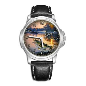 GONE FISHING FISHERMAN ANGLER GENT'S WRIST WATCH BIRTHDAY ANNIVERSARY CHRISTMAS BEST GIFT ENGRAVED