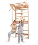 Woodandhearts Swedish Ladder with Rope Accessories, Made in EU, pull up bar, pull up bar, gymnastics bar, pull-up bars, gym accessories, play gym, indoor climbing frame, gymnastic rings