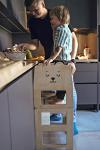 Craffox Kitchen tower/BEAR natural/helper stool for toddlers/Convertible stool with blackboard