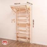 Woodandhearts Swedish Ladder with Rope Accessories, Made in EU, pull up bar, pull up bar, gymnastics bar, pull-up bars, gym accessories, play gym, indoor climbing frame, gymnastic rings
