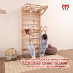 Woodandhearts Swedish Ladder with Rope Accessories, Made in EU, pull up bar, pull up bar, gymnastics bar, pull-up bars, gym accessories, play gym, indoor climbing frame, gymnastic rings