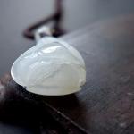 Collectible Master Hand Carved Magnolia Flower Pendant Necklace Pure A-grade Natural Dushan Jade Jewelry Amulet