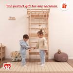 Woodandhearts Swedish Ladder with Rope Accessories, Made in EU, pull up bar, pull up bar, gymnastics bar, pull-up bars, gym accessories, play gym, indoor climbing frame, gymnastic rings