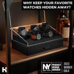 Holme & Hadfield Premium 5-Slot Wooden Watch Display Case – Handcrafted Men’s Watch Box with Accessory Drawer, Hinged Cover, Leather Lining – Birthday Gift for Collectors – Luxury Built to Last