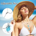 Weviway Sea Glass Wire-Wrapped Necklace with Starfish Pendant, Pearl Charm, Handmade Beach Jewellery for Women