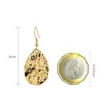 Weviway 18K Gold Plated Teardrop Hammered Dangly Drop Earrings for Women Gold Jewellery Handmade Earrings for Gift