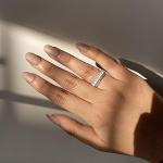 Handcrafted 925 Sterling Silver Ring Band with Dazzling White Opal CZ - Exquisite Beauty and Craftsmanship (Q 1/2)