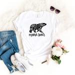 Pink Positive Mama Bear and Baby Bear t-Shirt, Mummy and Me, Mini me Shirts, for Mum and Nanny White