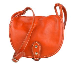 Ladies handbag leather bag clutch hobo bag shoulder bag orange small crossbody bag made in Italy genuine leather