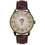 Circle Of Fifths Vintage Sepia Dial Brass Wrist Watch, Music Notation Watch For Violin/Piano Players