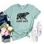 Pink Positive Mama Bear and Baby Bear t-Shirt, Mummy and Me, Mini me Shirts, for Mum and Nanny White