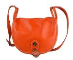 Ladies handbag leather bag clutch hobo bag shoulder bag orange small crossbody bag made in Italy genuine leather