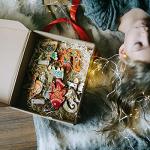 Star Christmas Ornament Wooden Double-sided Hand-painted Unique Collectable Item 9 x 9 x 0.5 cm Traditional Handicraft from Ukraine