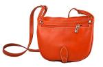 Ladies handbag leather bag clutch hobo bag shoulder bag orange small crossbody bag made in Italy genuine leather