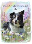Personalised Dog Memorial Card – Pet Loss Sympathy Card with Rainbow Bridge Watercolour Art – Custom Dog Remembrance with Photo & Name