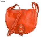Ladies handbag leather bag clutch hobo bag shoulder bag orange small crossbody bag made in Italy genuine leather