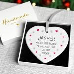 Pet Memorial Ornament, Personalised In Memory Cat Or Dog Bauble, You Left Pawprints On Our Hearts, Ceramic Christmas Pet Gift, With Gift Box