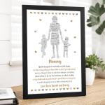 Beecreative Personalised Mothers Day Gifts for Mummy from Kids - 1, 2 or 3 Children Designs - Custom Print Mummy Gifts from Kids - Mum Mam Mom Nanny Granny Christmas, Birthday Keepsakes