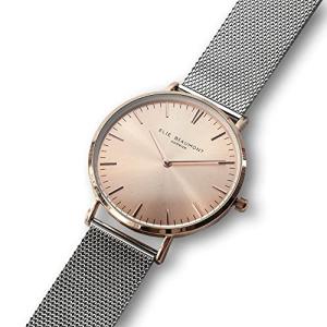 Treat Republic Personalised Elie Beaumont Mesh Watch [Silver and Rose Gold]– 33mm Dial, Engraved Message, Watch for Women, Stainless-Steel Strap, Dual-Toned Watch | Women’s Wrist Watch
