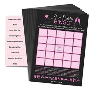 Hen Party Bingo - Black and Pink - 20 PLAYER
