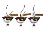 Fused glass hanging Goldfinch. A modern British garden bird sun catcher in glass BD414