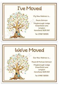 10 Printed Personalised change of address,new home, moving house cards with envelopes J561