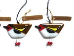 Fused glass hanging Goldfinch. A modern British garden bird sun catcher in glass BD414
