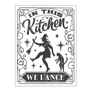 In This Kitchen We Dance Witches Kitchen Metal Sign Plaque Home Decor Kitchen Mancave Pub Poster Gift Ref10427 (8x6 inches (Approx) 20cmx15cm)