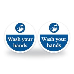 Set of 2 Wash your hands Kitchen Signs - 95mm Waterproof Hygiene Catering Stickers - Food Safety Signs - Restaurant, Pub, Food truck, Workplace