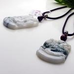 Collectible Authentic Dragon Phoenix Jade Pendant Necklace Couple Amulet Wedding Gift