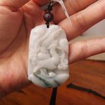 Collectible Authentic Dragon Phoenix Jade Pendant Necklace Couple Amulet Wedding Gift