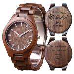 Personalised Walnut Wood Wooden Watch, Groomsmen Gift, Gift for Father, Mens Watch, Watch for Hushand