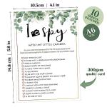 I Spy Camera Selfie Game - 10 Pack - Wedding Cards - Eucalyptus Greenery