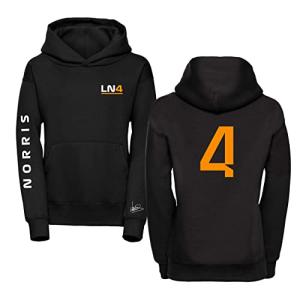 Studio 24 Signature Collection Lando Norris Hoodie Norris Signature 4 Printed F1 Hooded Sweater 2022 McLaren Hoody No. 4 Free UK Shipping (XXL, Black)